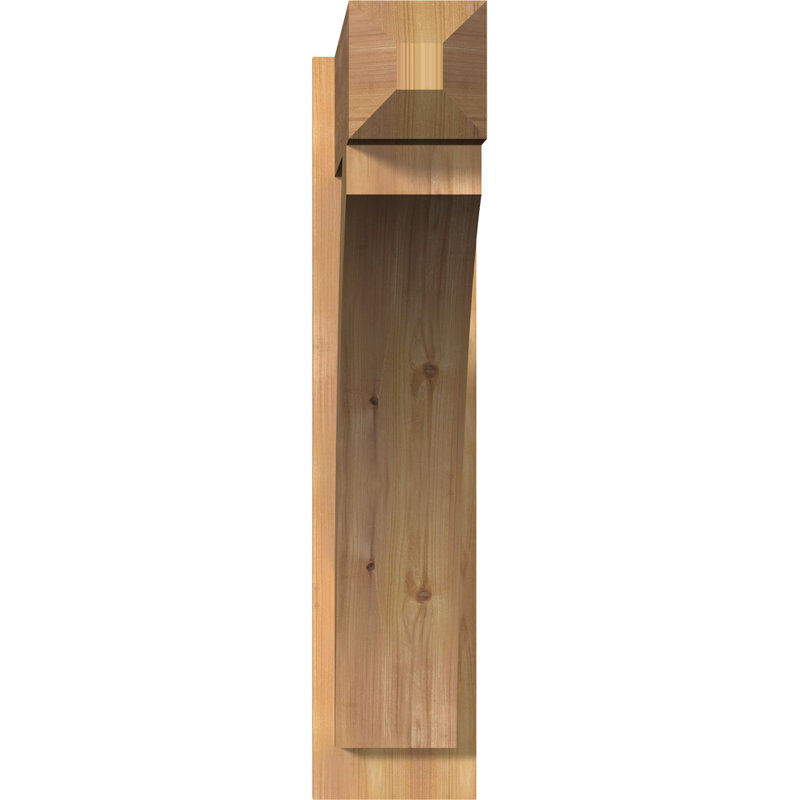 Thorton Craftsman Rustic Wood Outlooker, 8" W Western Red Cedar (Rough Sawn),  34" D x 34" H 