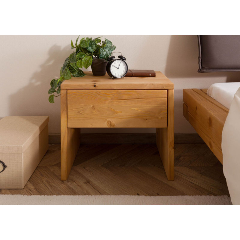 BALKENMÖBEL 50cm W Solid Wood Bedside Table