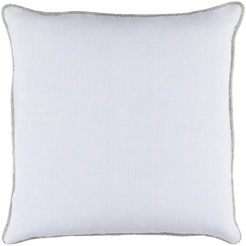 Housse de coussin 100% lin Sasha, H 18 po x l 18 po x P 0,25 po, Bleu pâle