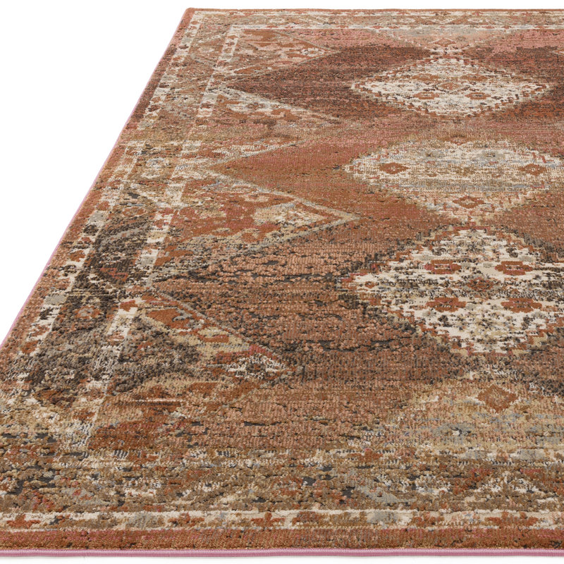 Anthonyville Traditional Persian Rust Rug, Rectangle 155 x 230cm