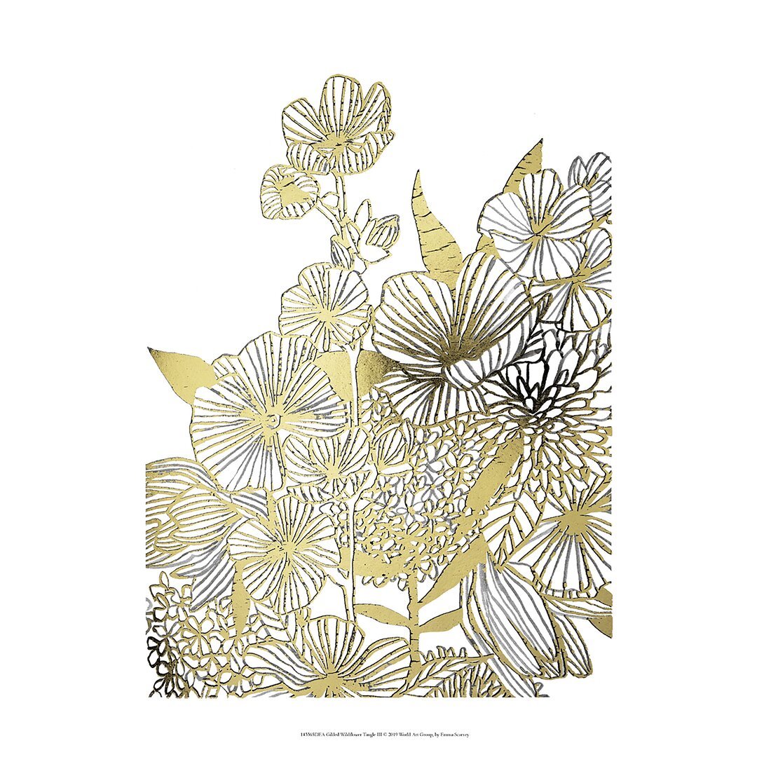 Leinwandbild Gilded Wildflower Tangle III von Emma Scarvey