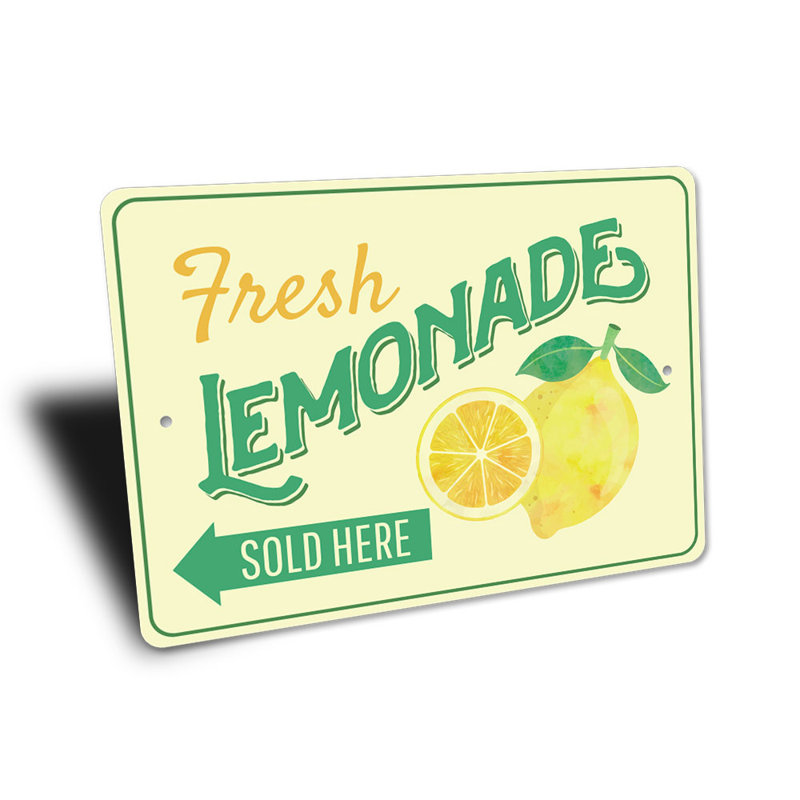 Plaque en aluminium Fresh Lemonade, H 10 po x l 14 po x P 0,04 po