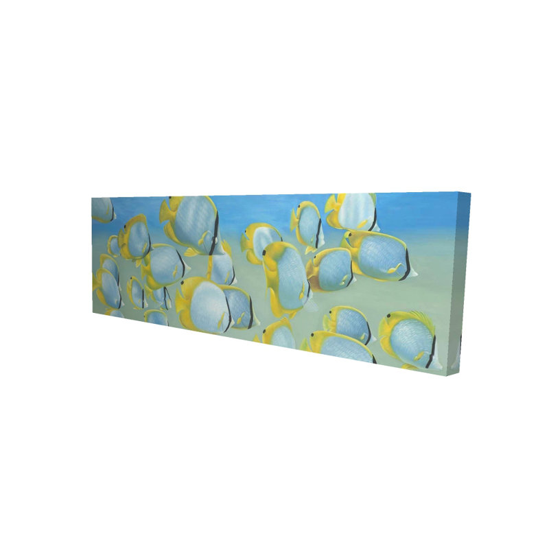 « papillon des poissons », reproduction de peinture en acrylique panoramique sur toile tendue Holoubkov