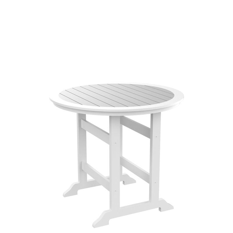 Table de salle à manger au bord de la piscine - à conditions difficiles - blanc et gris