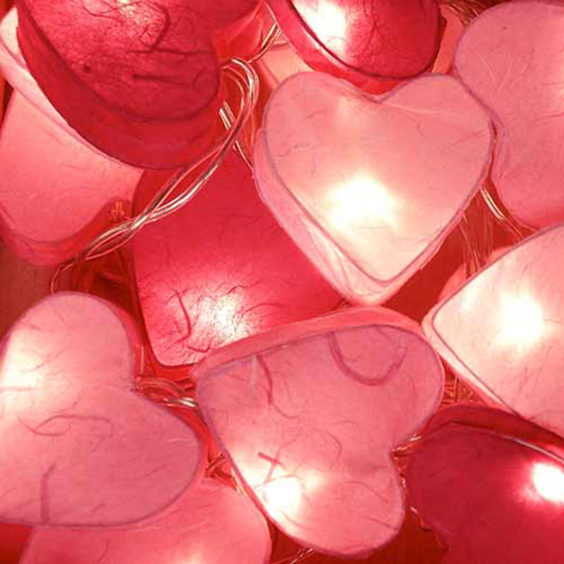 Mandi LED Handmade Paper Hearts String Light, 30 Lamps - 8 Metre Long