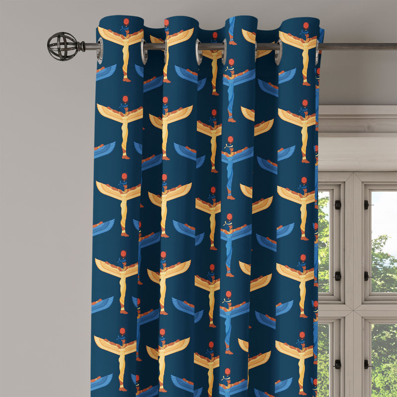 Rideau avec œillets Dakota Fields Folk Art, L 50 po x L 108 po