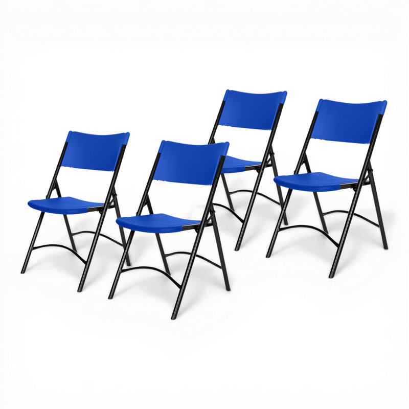Hampden Furnishings Gwyneth Plastic Stackable Folding Chair , Bleu