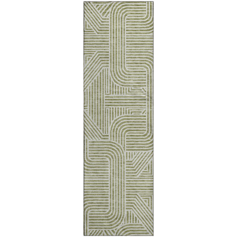 Premium Machine Washable Prisco Aloe Rug, Runner 2'3" x 7'6"