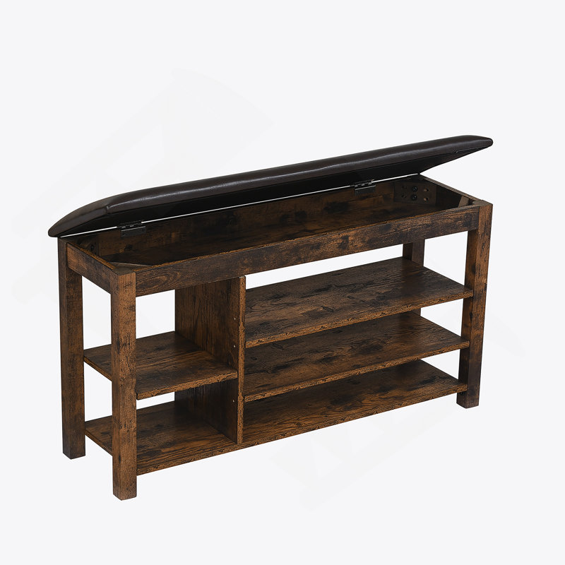 Shoe Bench With Storage Compartments, Vintage