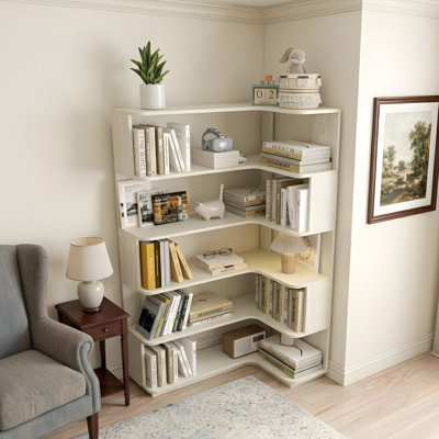 35-inch L-shaped corner bookshelf