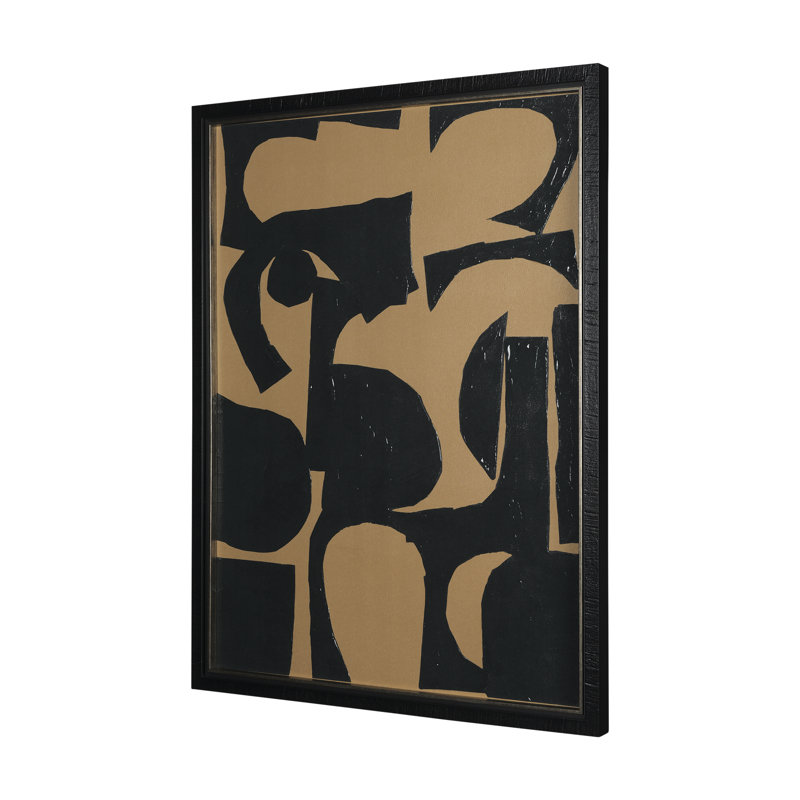 "Steglitz a Hand Embelished", reproduction d'art texturée encadrée sous verre, H 41,5 po x l 31,5 po, Brun, Kaldow