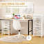 Chariot utilitaire roulant 6 tiroirs, chariot de rangement roulant avec plateau en bois, chariot de rangement sur roulettes verrouillables, chariot de bricolage pour chambre à coucher, salle de classe, bureau, blanc