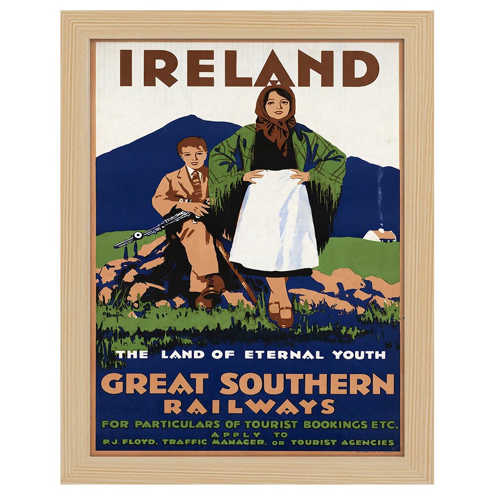 Vintage Tourist Poster Irland - Dekorativer Kunstdruck, Wanddekoration