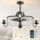Kassee 19.68'' Black Crystal Chandelier Ceiling Fan with Light Kit and Remote