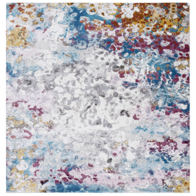 Malta Performance Abstract Rug, Square 6'5"