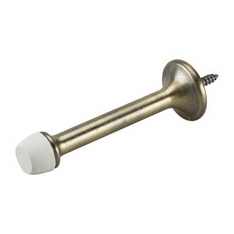 Rigid Door Steel Baseboard Stop, Antique Brass