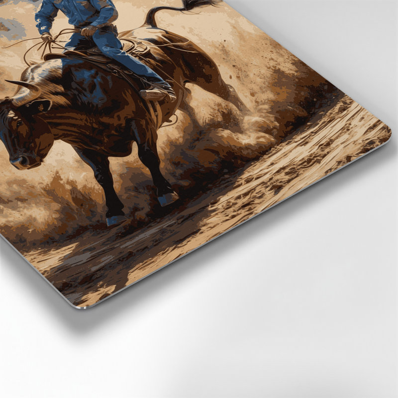 Art mural en métal brun Sports Rodeo