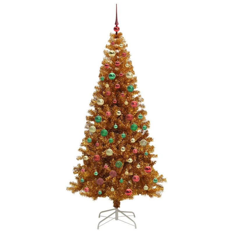 vidaXL Christmas Tree with 300 LEDs with Stand Gold PET, 5.91 ft