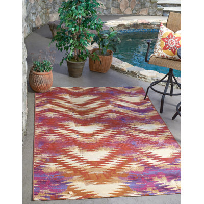 Tapis intérieur / extérieur rouge Tomlinson