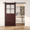 Porte de grange en verre givré non assemblé et fini demi-verre 50 po x 84 po Homacer Red Homacer