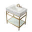 Meuble-lavabo 30 po en marbre de Carrare naturel avec lavabo, structure en acier inoxydable doré et tablette en verre-1572645742-1556390638