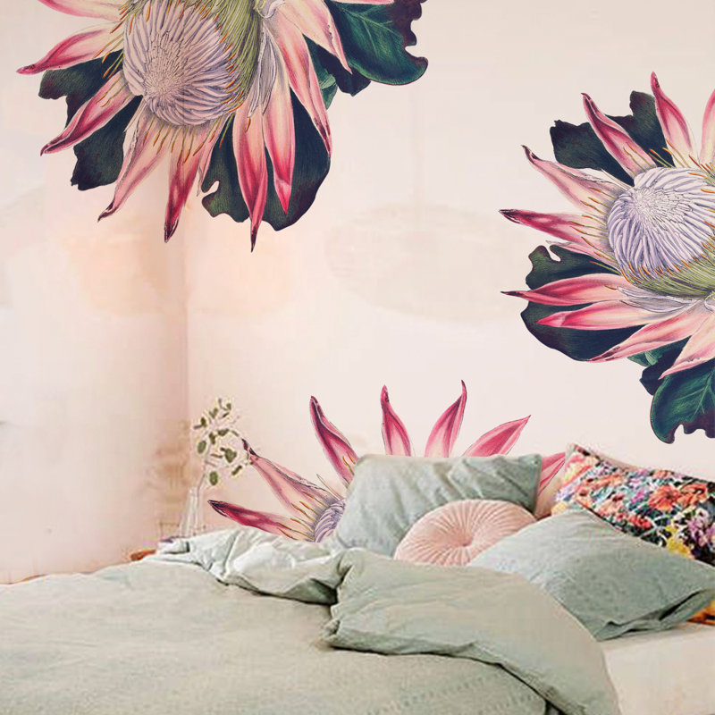 Autocollants muraux roses Protea