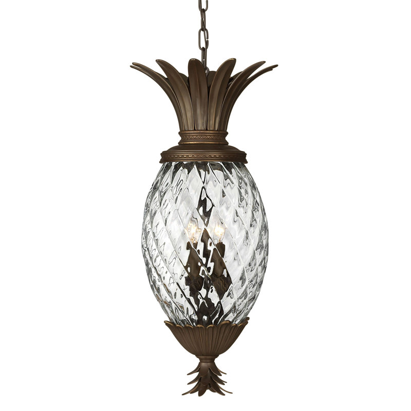 Plantation 4 -Light 28.5" H Outdoor Pendant, Bronze