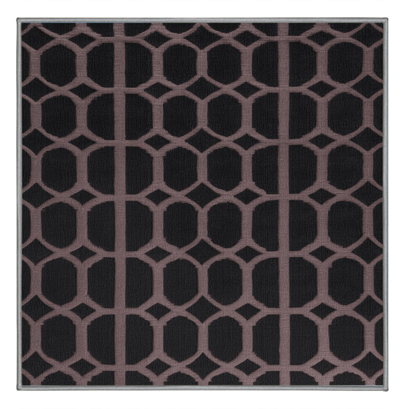 Machine Washable Trellis Purple Area Rug, Square 6'