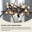Lustre en bois noir 59,06 "à 12 lumières, adapté pour la salle à manger, le salon, la chambre à coucher, l'îlot de cuisine, hauteur réglable