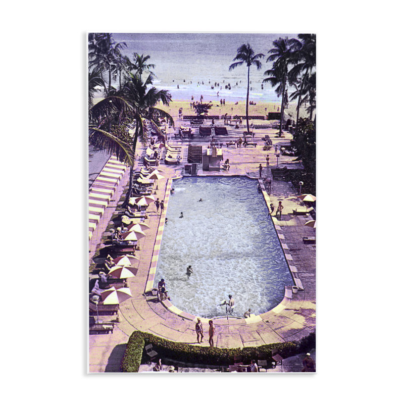 Plaque murale rétro Miami Sands, design par Grotto Studios, H 19 po x l 13 po