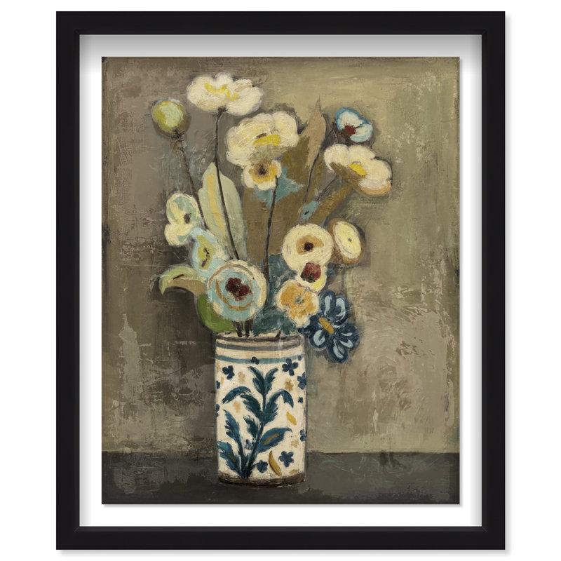 Flowers I Shadowbox Floral & Botanical Print by Oliver Gal, Black Frame, 16 x 20, 17.5"H x 21.5"W, Black Shadowbox