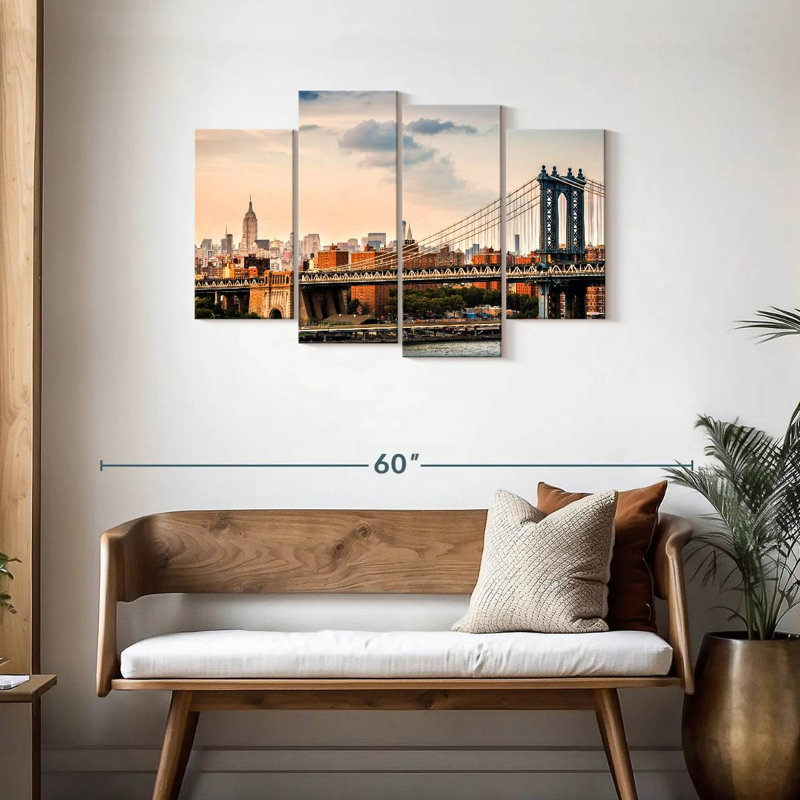 Lilie, New York, horizon à la tombée de la nuit, H 27 po x l 43 po