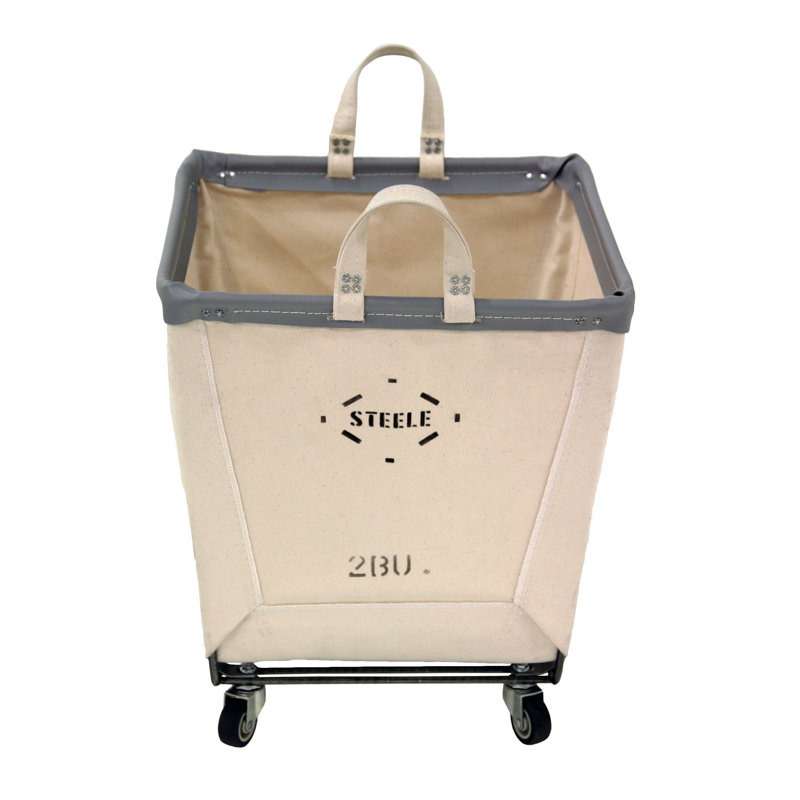 Canvas Rolling Laundry Hamper with Handles