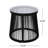 16.97" High Side Table With Woven Rope And Glass Top Weave Design Tempered - 15.27"W X 15.27"D