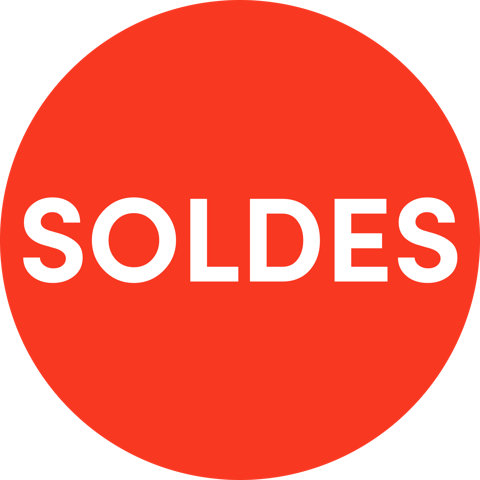 Badge circulaire rouge Soldes