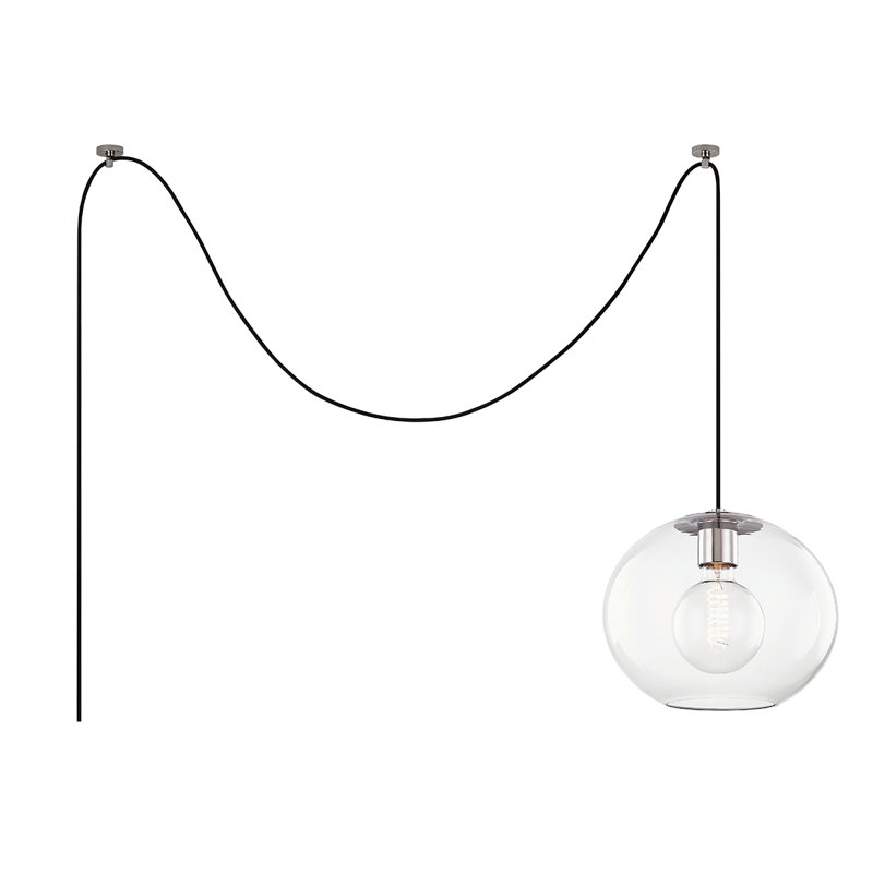 Éclairage pour meuble-lavabo à intensité variable à 1 lumière Margot, Nickel poli, H 10,5 po x l 12,25 po x P 12,25 po