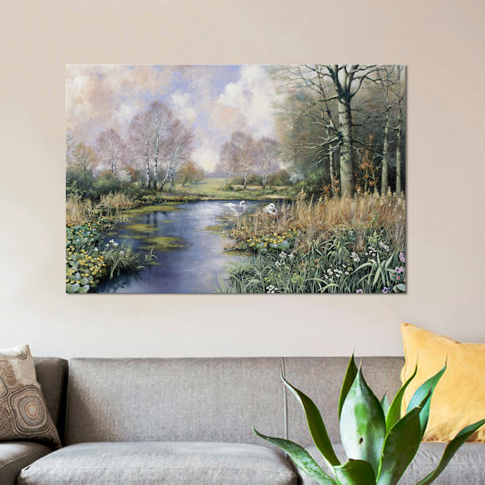 " Spring Has Started " by Peter Motz, 16" H x 24" W x 1" D, Black Framed Fine Art Paper, White