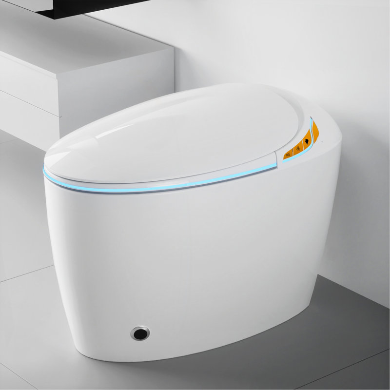 Toilette intelligente unique avec bidet intégré, White
