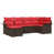 Structure brune / coussin rouge est en rupture de stock sélectionné