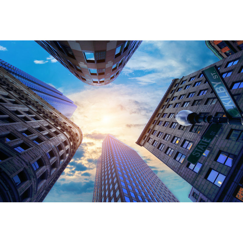Boston Downtown Streets at Sunset - photographie sur toile tendue, H 8 po x l 12 po