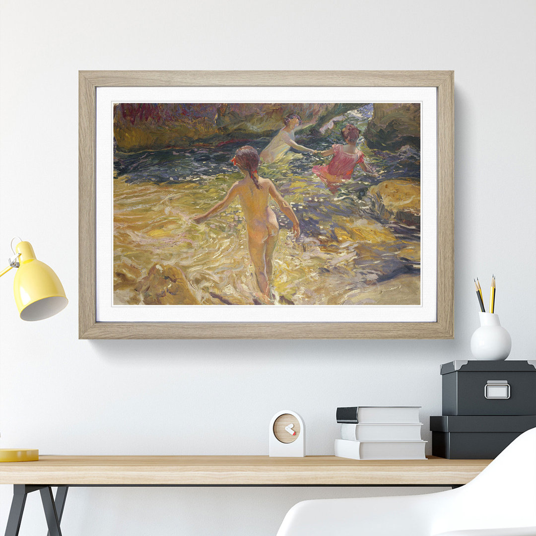 Bath by Joaquin Sorolla Y Bastida - Picture Frame Painting