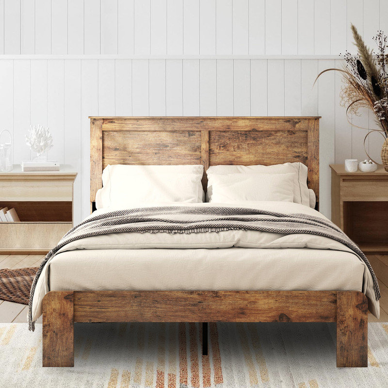 Dionigio Solid Wood Platform Bed, Queen