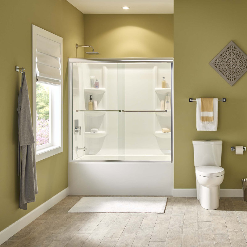 Studio 60'' x 30'' Soaking Acrylic Bathtub, White, Left