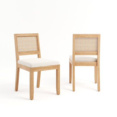 Rattan Upholstered Side Chair Dining Chairs (Set of 2) by East Urban Home
