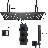 16"X32" Shower Faucet System Massage Jet Bathroom LED Rain Black Thermostatic