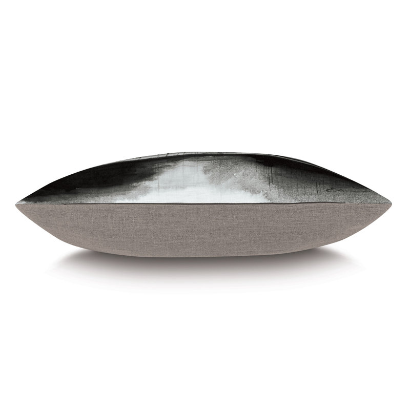 Coussin décoratif gris anthracite Palette, Rectangle H 13 po x l 22 po, Noir, gris / abstrait