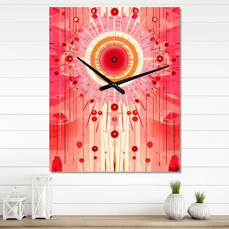 Visionary Geometry Awakening Of Consciousness IV - Modern Geometric Wall Clock Oversized, H 32 po x l 16 po x P 1 po
