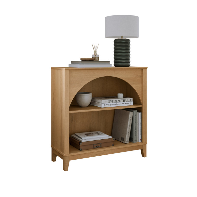 Bibliothèque eshman en bois d'ingénierie avec rangement pour le salon, Brun, (2 tablettes) H 32,5 po x l 32 po x P 13 po