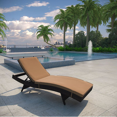 Peer Outdoor Patio Chaise, Espresso
