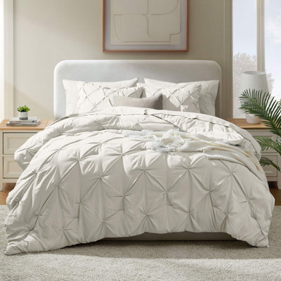 Bed-in-a-Bag Pinch Pleat Comforter Set with Bed Sheets & Down Alternative Pillows